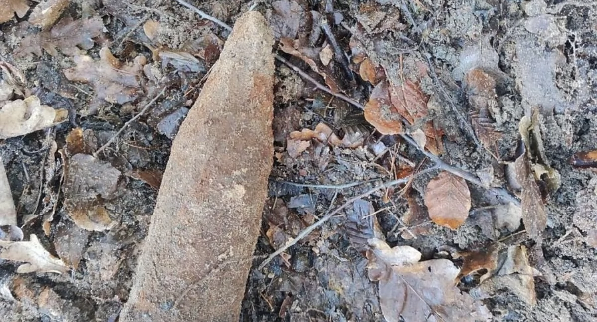 Kronika policyjna , Niewybuchy wojny światowej powiecie skarżyskim Artyleryjskie pociski zalewem Rejów - zdjęcie, fotografia