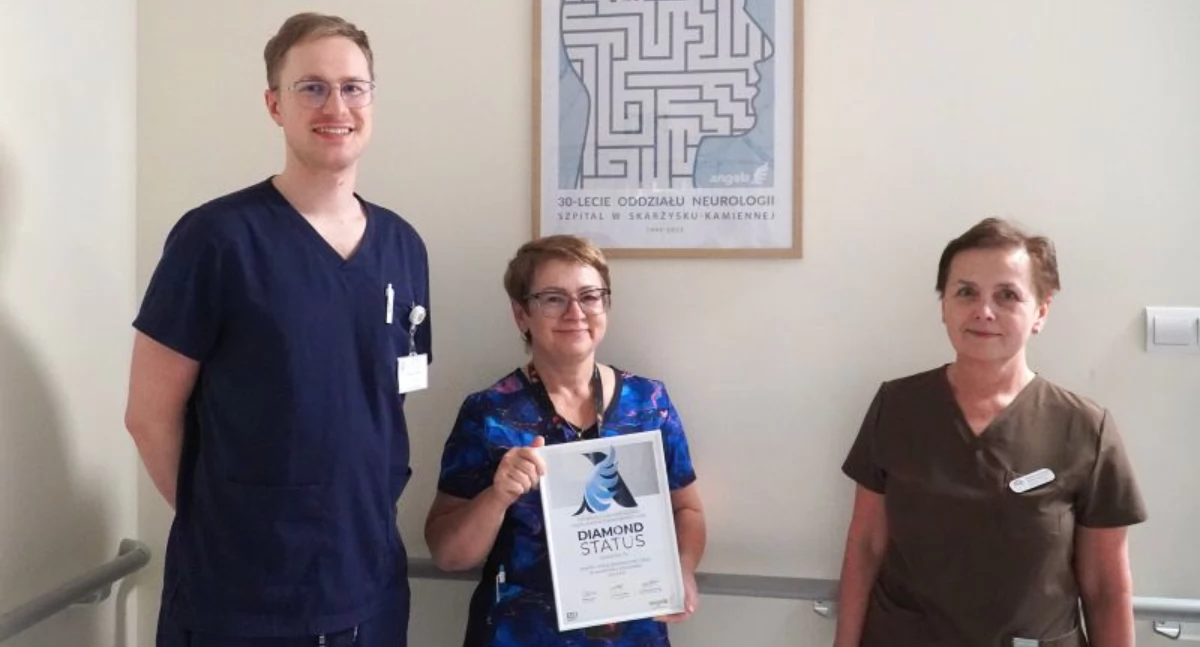 Informator Samorządowy Powiatu Skarżyskiego, Szpital Powiatowy Skarżysku kolejnym Diamentowym Certyfikatem ESO/WSO Angels najwyższych standardów leczeniu udaru mózgu - zdjęcie, fotografia