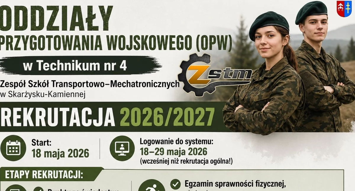 Informator Samorządowy Powiatu Skarżyskiego, Wcześniejsza rekrutacja uczniów Oddziałów Przygotowania Wojskowego Skarżysku przegap swojej szansy! - zdjęcie, fotografia