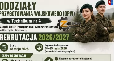 Wcześniejsza rekrutacja uczniów do Oddziałów Przygotowania Wojskowego w ZSTM w Skarżysku – nie przegap swojej szansy!